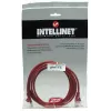 Intellinet tīkla komutācijas kabelis, Cat5e, 15 m, sarkans, CCA, U/UTP, PVC, RJ45, zeltīti kontakti, bez aizķeršanās, ar aizsargapvalku, mūža garantija