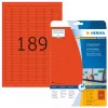 Pašlīmējošās printera etiķetes HERMA Coloured Labels A4 25.4x10 mm sarkanas
