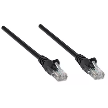 Intellinet tīkla komutācijas kabelis, Cat5e, 0,5 m, melns, CCA, U/UTP, PVC, RJ45, zeltīti kontakti, bez aizķeršanās, ar apvalku, mūža garantija