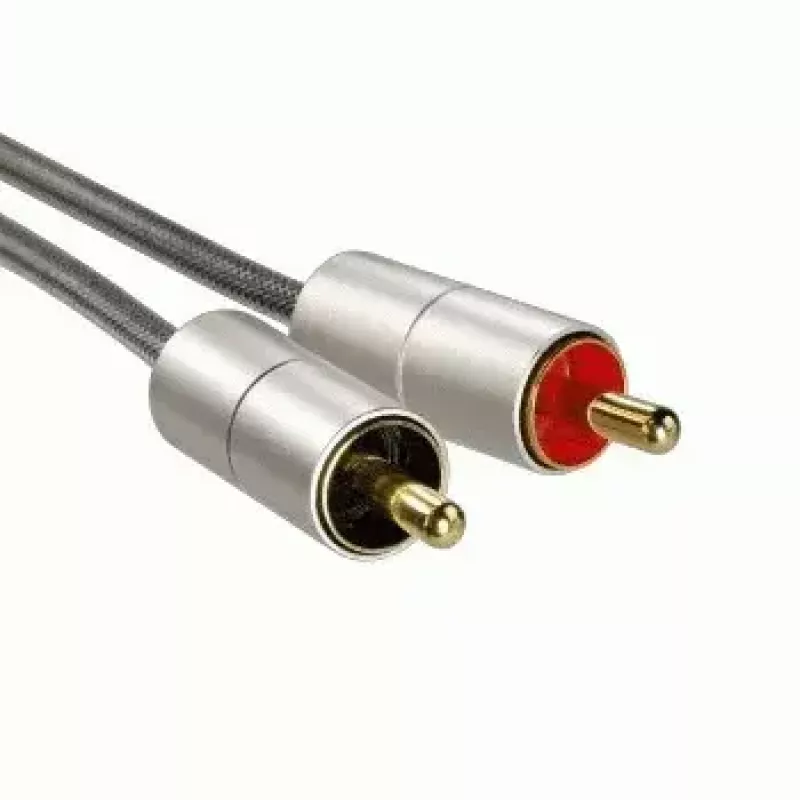 Audio kabelis Hama 00080864 1m 3,5 mm uz 2 x RCA sudrabots