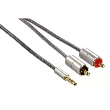 Hama 00080865 audio kabelis 2 m 3,5 mm 2 × RCA sudrabots