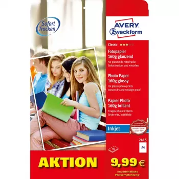 Avīrijas papīrs Avery Classic Inkjet DIN A4 160g