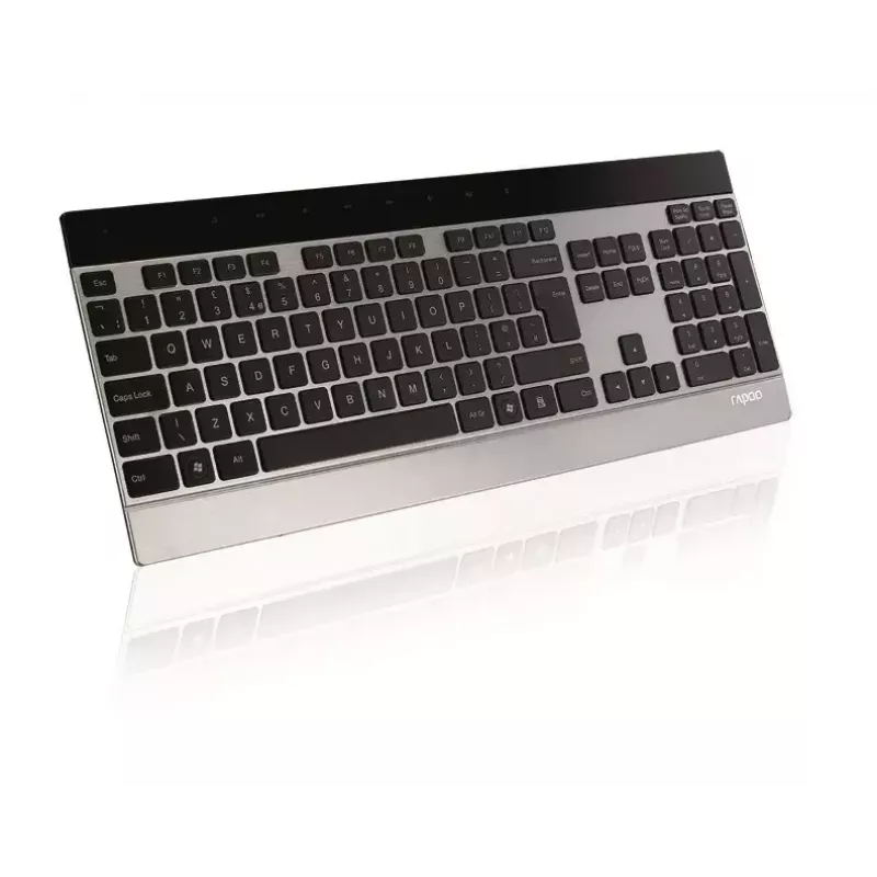 Klaviatūra Rapoo E9270P RF bezvadu QWERTZ vācu melna sudraba