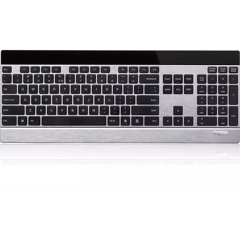 Klaviatūra Rapoo E9270P RF bezvadu QWERTZ vācu melna sudraba