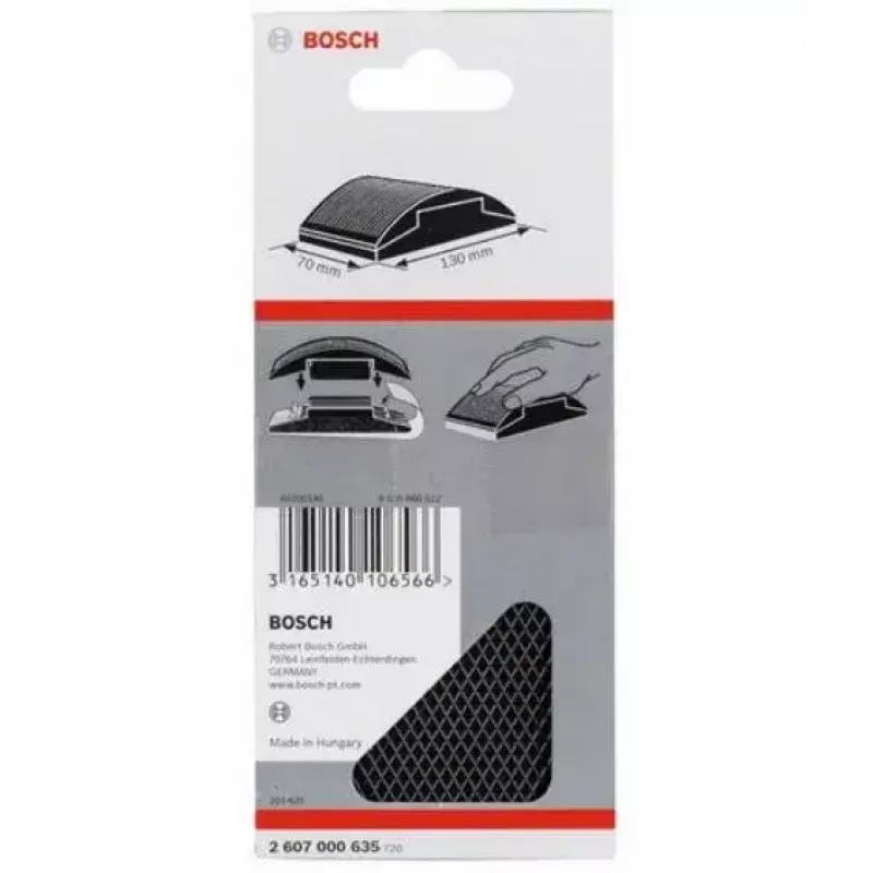 Slīpēšanas bloks Bosch 2 607 000 635 Melns Gumija 70x130mm