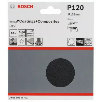 Bosch 2 608 606 757 manuālā slīpēšanas piederumu slīploksne Īpaši smalks graudainums P120 10 gab.