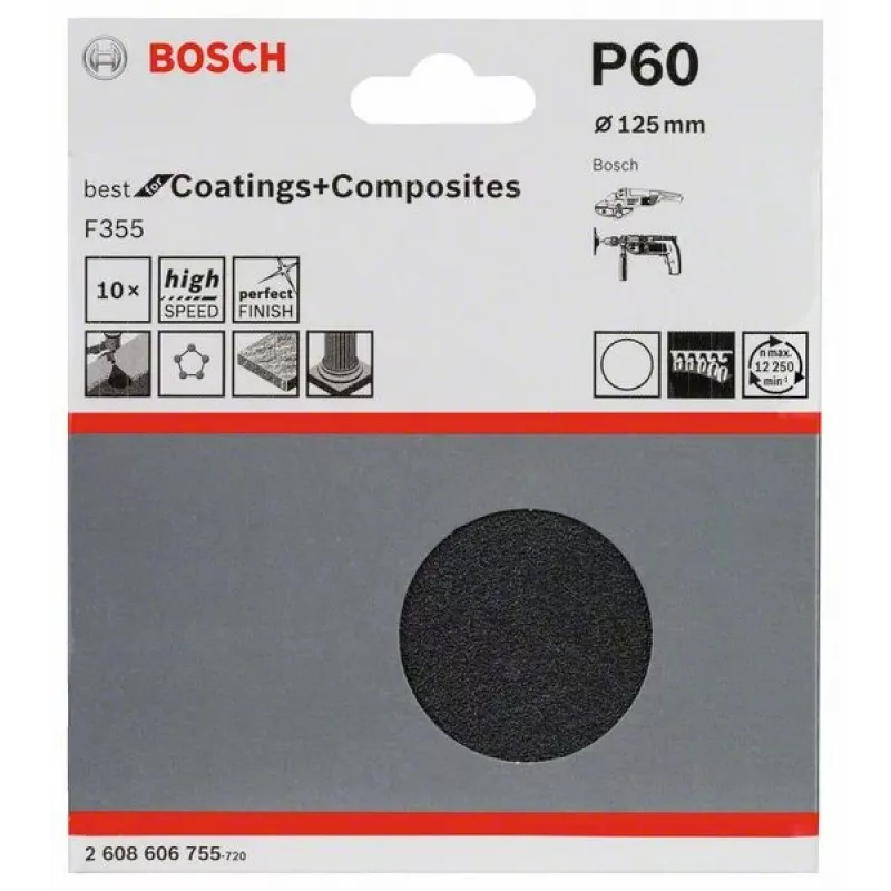 Bosch 2 608 606 755 manuālā slīpēšanas piederumu slīploksne P60 10 gab.
