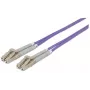 Intellinet optiskās šķiedras ielāpu vads, OM4, LC/LC, 5 m, violets, duplekss, daudzmodu, 50/125 µm, LSZH, šķiedra, mūža garantija