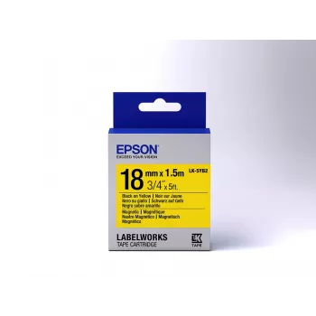 Epson etiķešu kārtridžs Magnetic LK-5YB2 melns/dzeltens 18mm (1,5m)