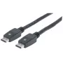 Manhattan DisplayPort 1.1 kabelis, 4K@60Hz, 10m, vīrietis pret vīrieti, ar fiksatoriem, pilnībā ekranēts, melns, mūža garantija
