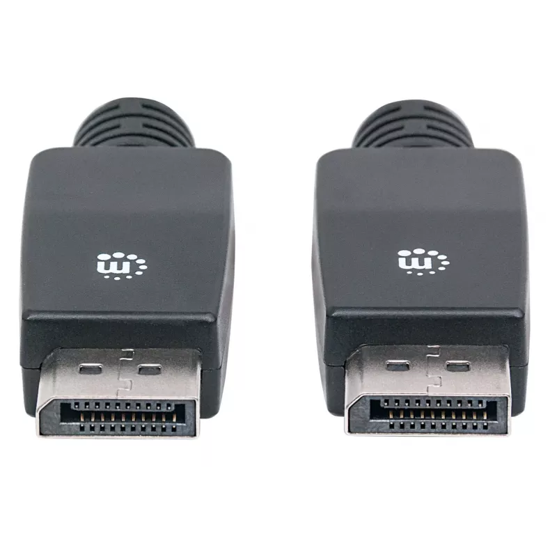 Manhattan DisplayPort 1.1 kabelis, 4K@60Hz, 10m, vīrietis pret vīrieti, ar fiksatoriem, pilnībā ekranēts, melns, mūža garantija