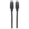 Manhattan DisplayPort 1.1 kabelis, 4K@60Hz, 10m, vīrietis pret vīrieti, ar fiksatoriem, pilnībā ekranēts, melns, mūža garantija