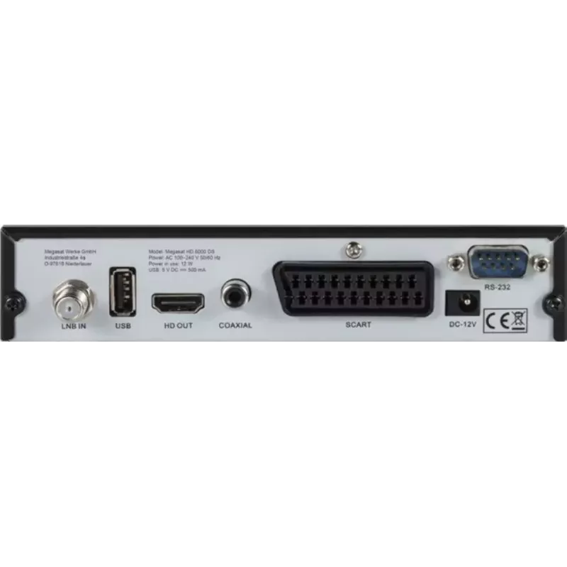 Digitālais uztvērējs Megasat HD 6000 DS kabelis Full HD melns