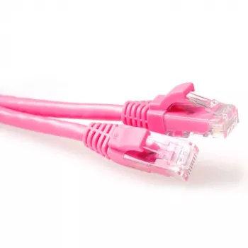 ACT rozā 20 m U/UTP CAT6A komutācijas kabelis ar nesaaugamiem RJ45 savienotājiem