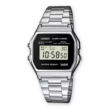 Rokas pulkstenis Unisex Casio A158WEA-1EF Electronic Melns