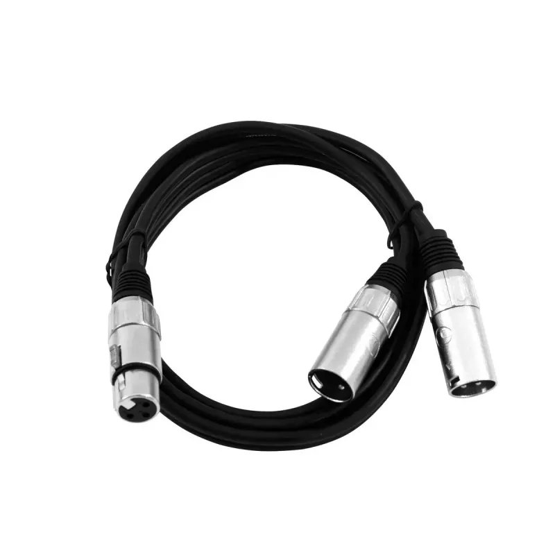 Audio kabelis XLR (3-pin) 2 x XLR (3-pin) Melns Omnitronic 30225204