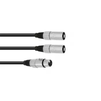 Audio kabelis XLR (3-pin) 2 x XLR (3-pin) Melns Omnitronic 30225204