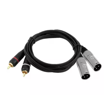 Audio kabelis Omnitronic 3022522D 3 m 2 x XLR 2 x RCA melns