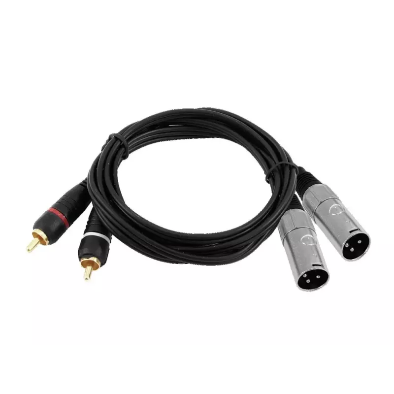 Audio kabelis Omnitronic 3022522D 3 m 2 x XLR 2 x RCA melns