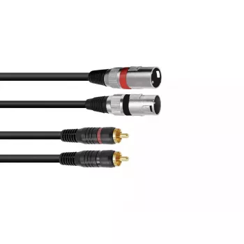 Audio kabelis Omnitronic 3022522D 3 m 2 x XLR 2 x RCA melns
