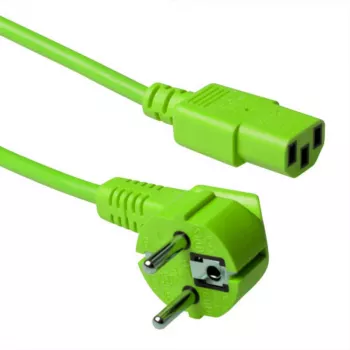 ACT Powercord tīkla kabelis CEE 7/7 kontaktdakša (leņķveida) - C13 zaļš 5 m
