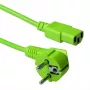 ACT Powercord tīkla kabelis CEE 7/7 kontaktdakša (leņķveida) - C13 zaļš 5 m