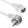 ACT Powercord barošanas kabelis CEE 7/7 tēvs (leņķveida) - C19 balts 1.2 m