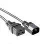 Strāvas vads C14 - C19 melns 1 m ACT Powercord AK5439