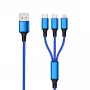 USB kabelis 2GO 797151 1.5m USB B USB C/Micro-USB B/Lightning melns zils
