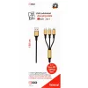 USB kabelis 2GO 797152 3 m USB B USB C/Micro-USB B/Lightning melns zelts