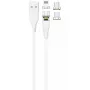 USB kabelis 2GO 797317 1m USB B USB C/Micro-USB B/Lightning Balta