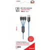 USB kabelis 2GO 797315 1,5m USB B USB C/Micro-USB B/Lightning melns zils