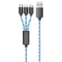 USB kabelis 2GO 797315 1,5m USB B USB C/Micro-USB B/Lightning melns zils
