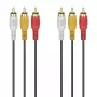 Hama 00305014 audio kabelis 3 m 3 x RCA Melns