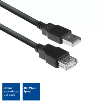 ACT USB 2.0 pagarinātāja kabelis A spraudnis - A ligzda 3 metri