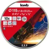 Griešanas disku komplekts kwb 712021 plāns griešanas disks, plakans centrs, 10 gab.