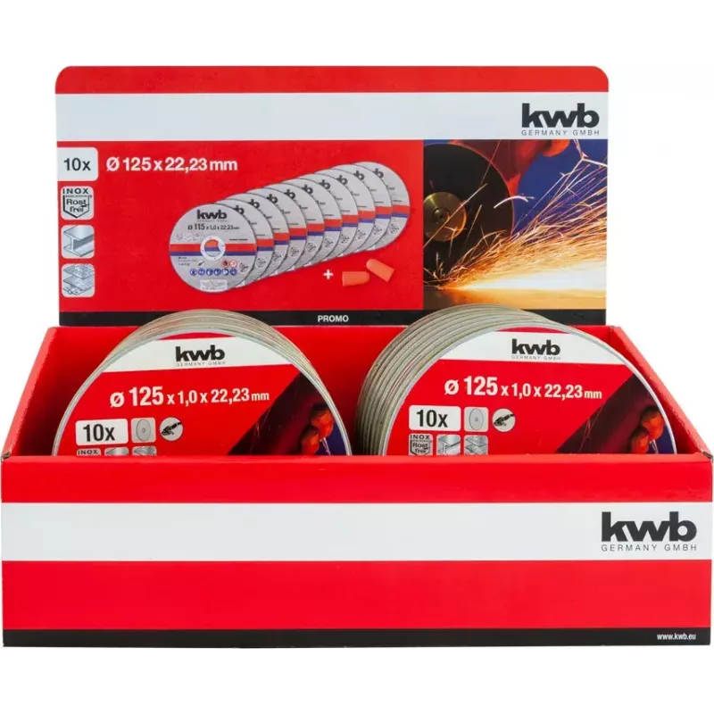 Griešanas disks kwb Plāno griešanas disku komplekts 10 gab. Plakans centrs lokšņu metālam