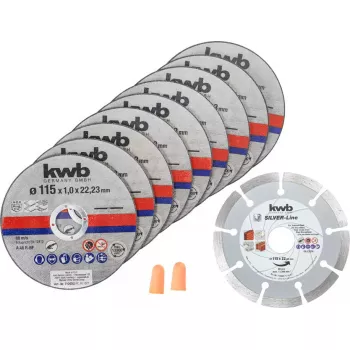 Griešanas diski kwb Thin+Diamond Cutting Discs Plakans centrs priekš Ķieģeļiem Marmora Metāla Tērauda Akmeņa