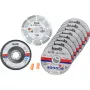 Griešanas disku komplekts KWB 712041 Starter Set 10 gab. ar plakanu centru ķieģeļiem, marmoram, tēraudam