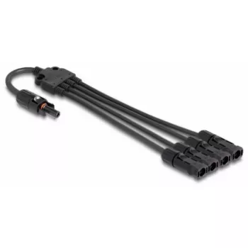 Kabeļu sadalītājs DeLOCK DL4 Solar Splitter kabelis 1 x sievišķais uz 4 x vīrišķais 50 cm melns