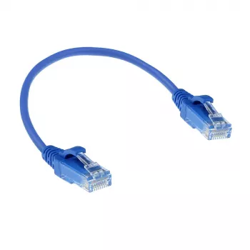 ACT zila 0,15 m LSZH U/UTP CAT6 datu centra plānā ielāpa kabelis ar aizsargātiem fiksatoriem un RJ45 savienotājiem