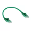 ACT zaļa 0,15 m LSZH U/UTP CAT6 datacentra plānā ielāpu vads ar aizsargātiem RJ45 savienotājiem