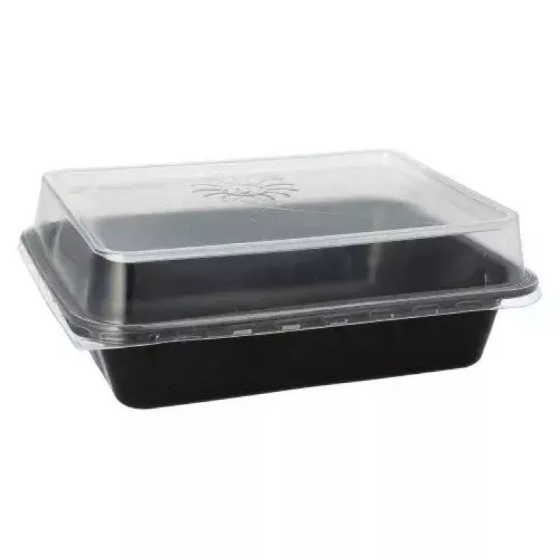 Vienreizējās lietošanas pārtikas uzglabāšanas trauks Papstar 96552 Polipropilēns Melns 227x178x45mm
