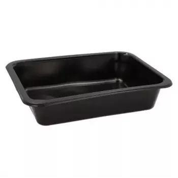 Vienreizējās lietošanas pārtikas uzglabāšanas trauks Papstar 96552 Polipropilēns Melns 227x178x45mm