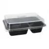 Vienreizējās lietošanas pārtikas uzglabāšanas trauks Papstar 96553 polipropilēns melns 227x178x45mm