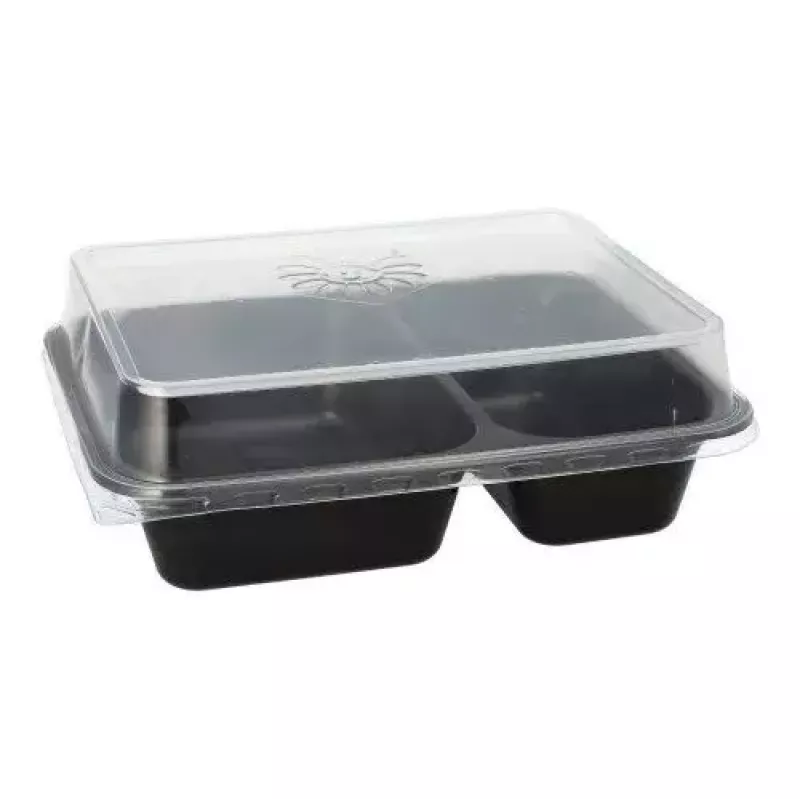 Vienreizējās lietošanas pārtikas uzglabāšanas trauks Papstar 96553 polipropilēns melns 227x178x45mm
