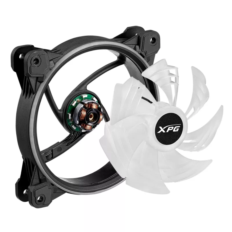 XPG HURRICANE 120 ARGB PWM Melns, Ventilators, 12 cm, 600 RPM, 2000 RPM, Melns