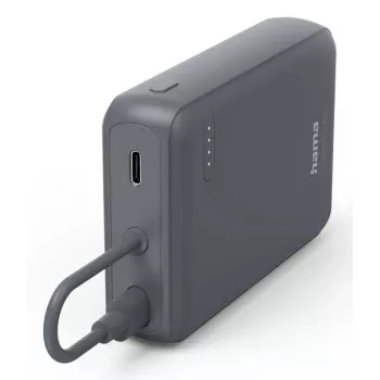 Hama “Travel” ārējais akumulators ar kabeli, 10000mAh, 2 izejas: 2x USB-C, antracīts
