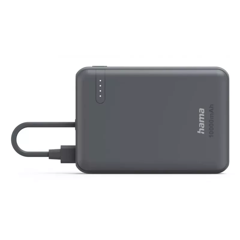 Hama “Travel” ārējais akumulators ar kabeli, 10000mAh, 2 izejas: 2x USB-C, antracīts