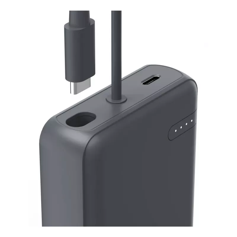 Hama “Travel” ārējais akumulators ar kabeli, 10000mAh, 2 izejas: 2x USB-C, antracīts
